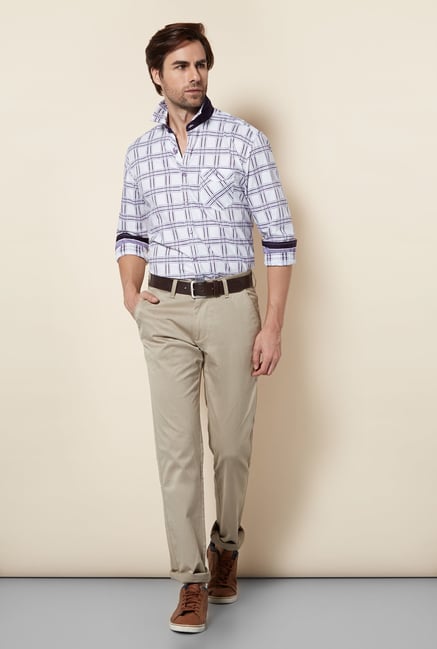 Killer White Checked Casual Shirt Killer White Checked Casual Shirt