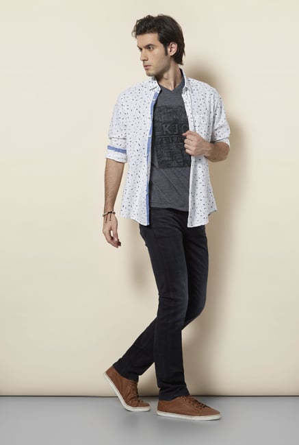 Killer White Printed Casual Shirt Killer White Printed Casual Shirt