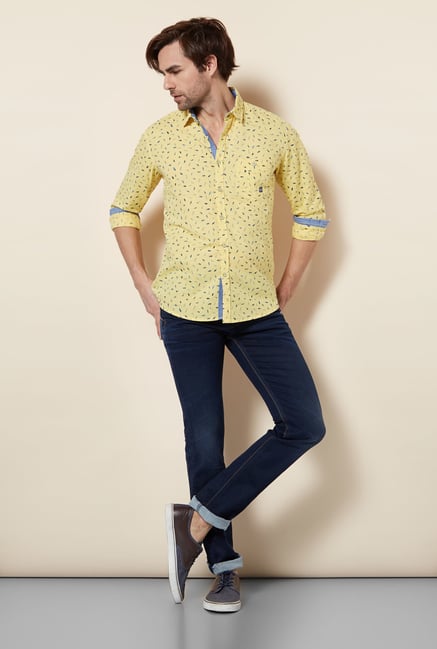 Killer Yellow Printed Casual Shirt Killer Yellow Printed Casual Shirt