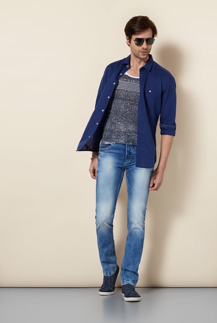 Killer Navy Slim Fit Casual Shirt Killer Navy Slim Fit Casual Shirt
