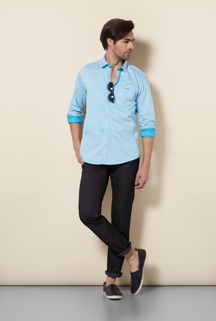 Killer Light Blue Slim Fit Casual Shirt Killer Light Blue Slim Fit Casual Shirt