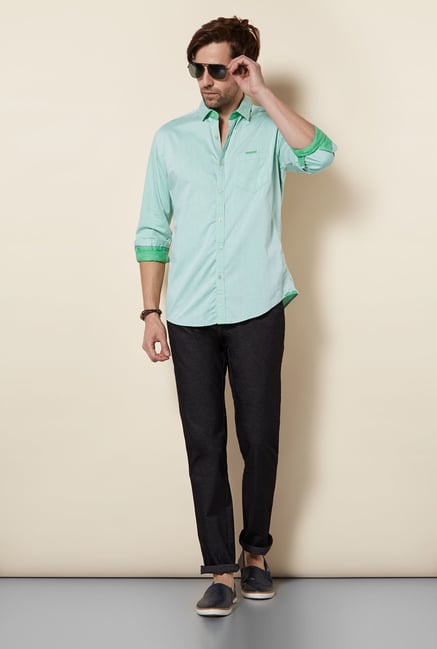 Killer Pale Green Slim Fit Casual Shirt Killer Pale Green Slim Fit Casual Shirt
