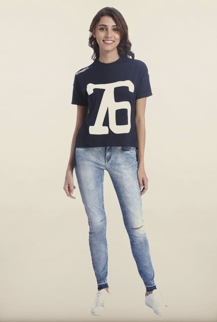 Only Navy Printed T-Shirt Only Navy Printed T-Shirt