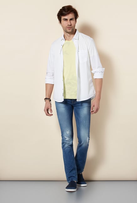 Killer White Slim Fit Casual Shirt Killer White Slim Fit Casual Shirt