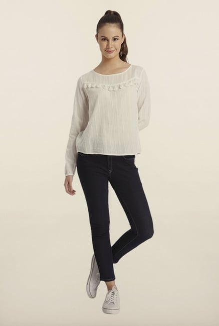 Only White Self Designed Top Only White Self Designed Top