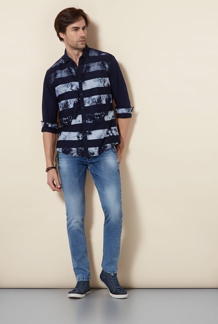 Killer Navy Printed Casual Shirt Killer Navy Printed Casual Shirt