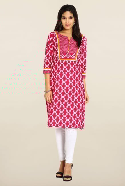 Soch Pink & White Cotton Kurta Soch Pink & White Cotton Kurta
