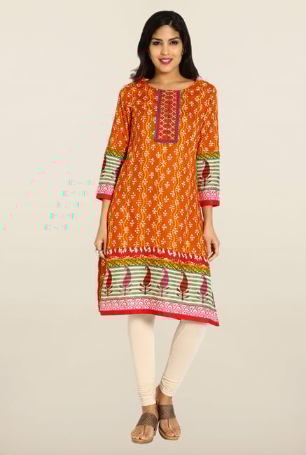 Soch Rust Brown & White Cotton Kurta Soch Rust Brown & White Cotton Kurta