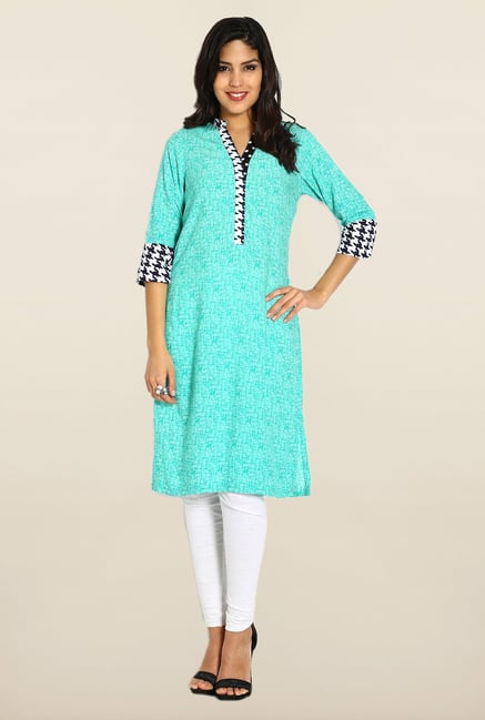 Soch Turquoise Green Printed Kurta Soch Turquoise Green Printed Kurta