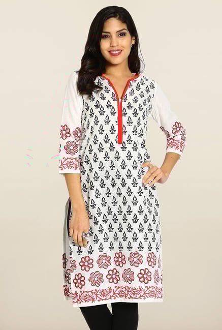 Soch White & Black Cotton Kurta Soch White & Black Cotton Kurta