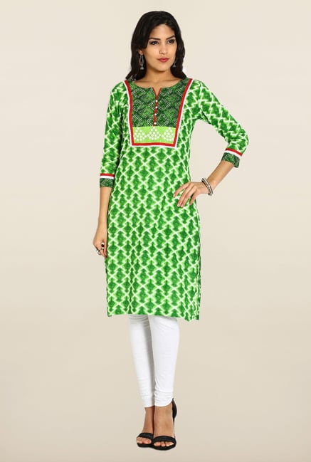 Soch Green & White Cotton Kurta Soch Green & White Cotton Kurta