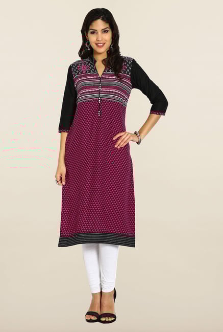 Soch Pink & Black Cotton Kurta Soch Pink & Black Cotton Kurta