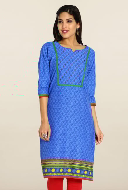 Soch Blue & Green Cotton Kurta Soch Blue & Green Cotton Kurta