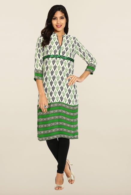 Soch Cream & Green Cotton Kurta Soch Cream & Green Cotton Kurta