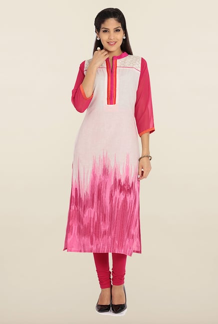 Soch Cream & Pink Cotton Kurta Soch Cream & Pink Cotton Kurta