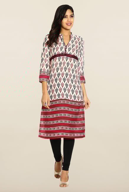Soch Cream & Maroon Cotton Kurta Soch Cream & Maroon Cotton Kurta