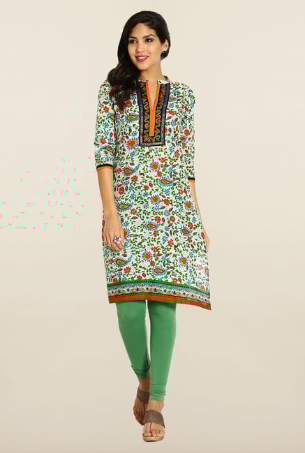 Soch Cream & Green Embroidered Kurta Soch Cream & Green Embroidered Kurta