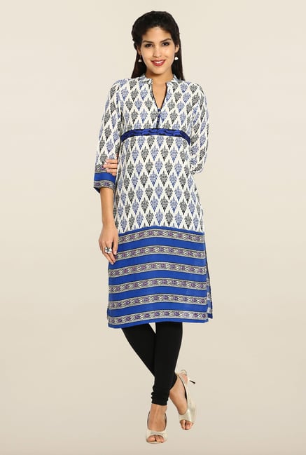 Soch Cream & Blue Cotton Kurta Soch Cream & Blue Cotton Kurta