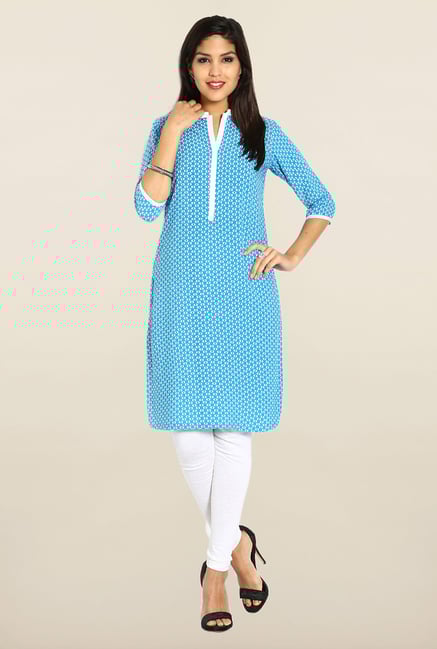Soch Blue & White Printed Kurta Soch Blue & White Printed Kurta