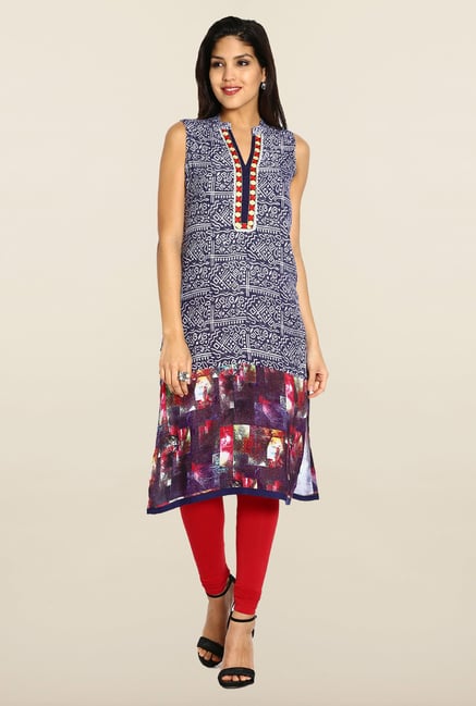 Soch Blue & White Embroidered Kurta Soch Blue & White Embroidered Kurta
