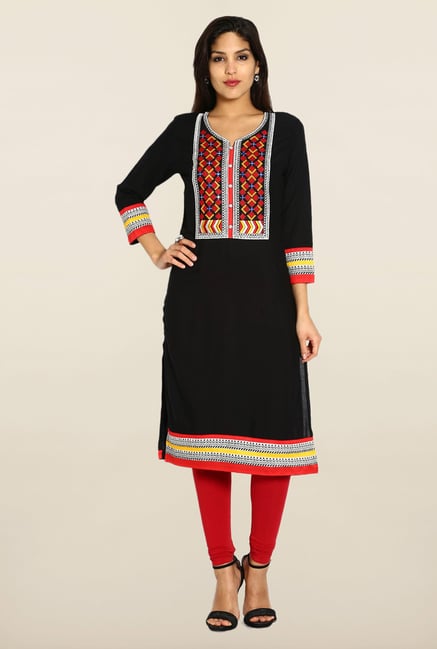 Soch Black & Red Printed Kurta Soch Black & Red Printed Kurta