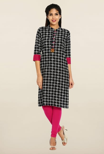 Soch Black & White Checked Cotton Kurta Soch Black & White Checked Cotton Kurta