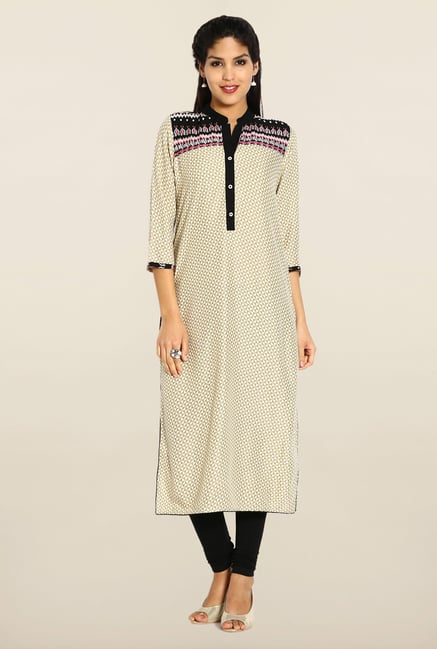 Soch Beige Cotton Printed Kurta Soch Beige Cotton Printed Kurta