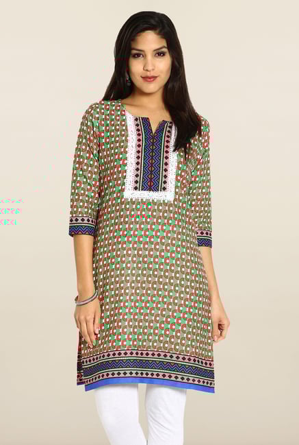 Soch Red & Green Cotton Kurta Soch Red & Green Cotton Kurta