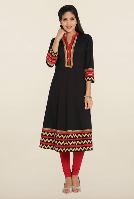 Soch Black Printed Anarkali Kurta Soch Black Printed Anarkali Kurta
