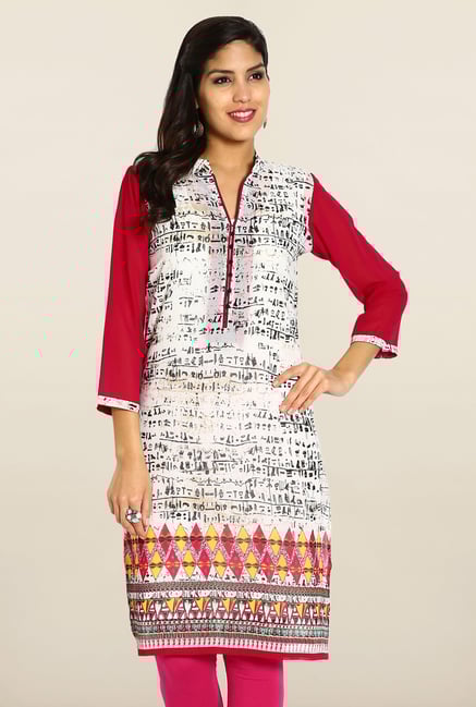 Soch White & Pink Georgette Kurta Soch White & Pink Georgette Kurta