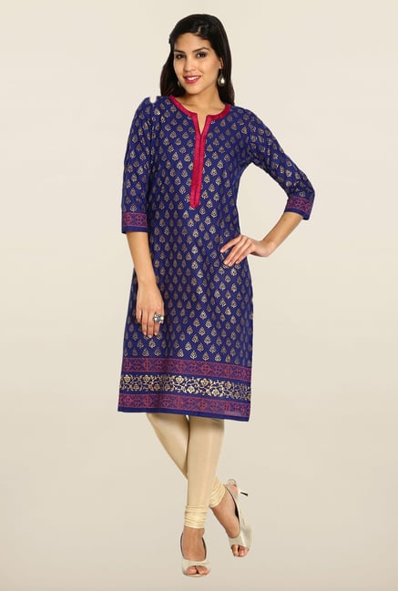 Soch Royal Blue & Gold Cotton Kurta Soch Royal Blue & Gold Cotton Kurta