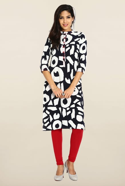 Soch Black & White Printed Kurta Soch Black & White Printed Kurta