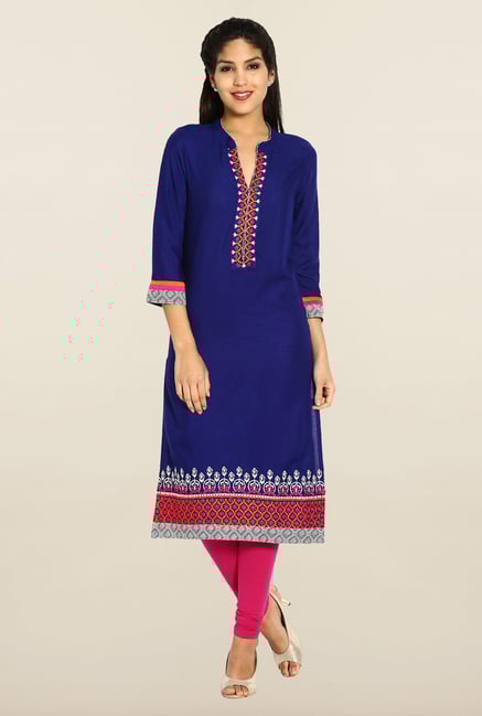 Soch Dark Blue Embroidered Kurta Soch Dark Blue Embroidered Kurta