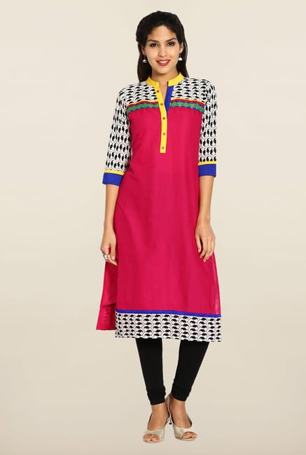 Soch Pink & White Cotton Kurta Soch Pink & White Cotton Kurta