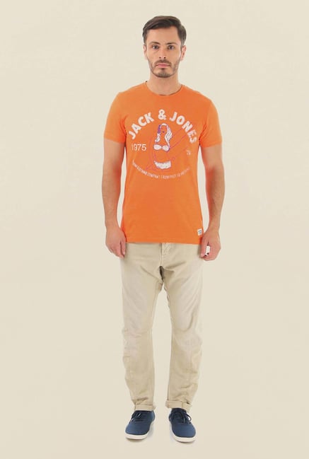 Jack & Jones Beige Raw Denim Jeans Jack & Jones Beige Raw Denim Jeans