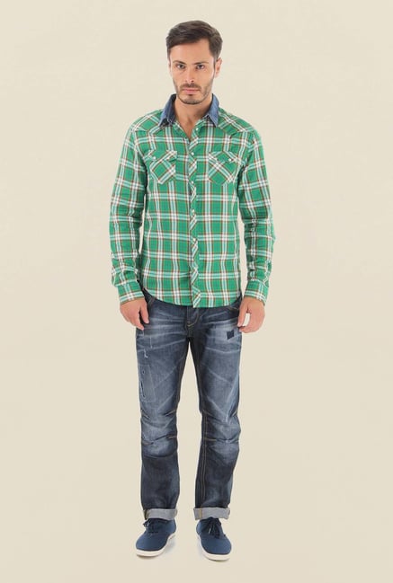 Jack & Jones Green Checks Casual Shirt Jack & Jones Green Checks Casual Shirt