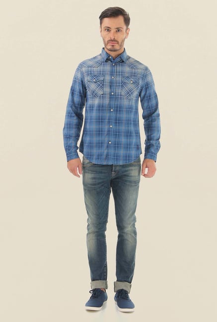 Jack & Jones Blue Checks Casual Shirt Jack & Jones Blue Checks Casual Shirt