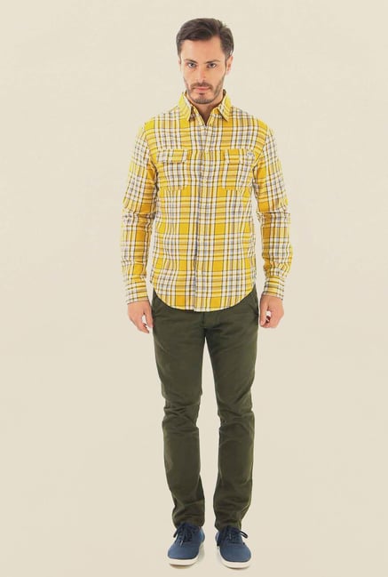 Jack & Jones Yellow Checks Casual Shirt Jack & Jones Yellow Checks Casual Shirt