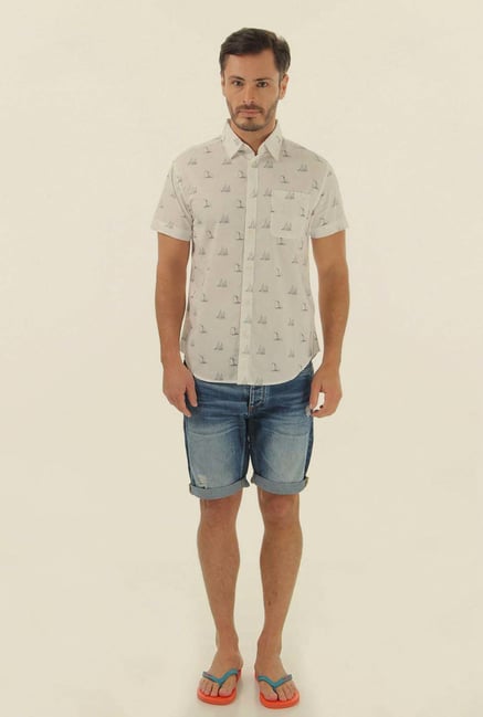 Jack & Jones White Printed Casual Shirt Jack & Jones White Printed Casual Shirt