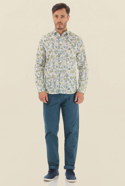 Jack & Jones Beige Printed Casual Shirt Jack & Jones Beige Printed Casual Shirt