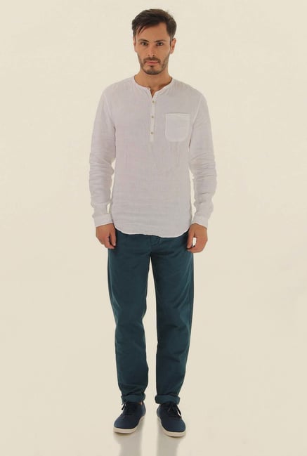 Jack & Jones White Solid Casual Shirt Jack & Jones White Solid Casual Shirt