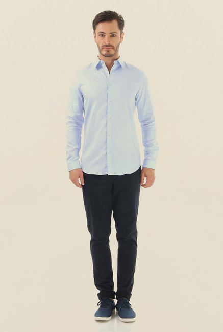 Jack & Jones Blue Cotton Trouser Jack & Jones Blue Cotton Trouser