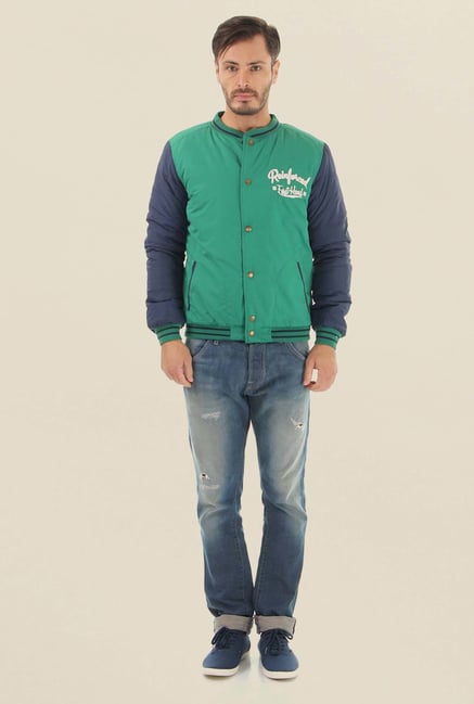 Jack & Jones Green Solid Casual Jacket Jack & Jones Green Solid Casual Jacket