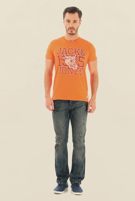 Jack & Jones Blue Distressed Mid Rise Jeans Jack & Jones Blue Distressed Mid Rise Jeans