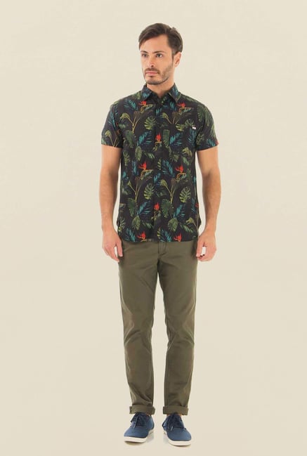 Jack & Jones Black Printed Casual Shirt Jack & Jones Black Printed Casual Shirt