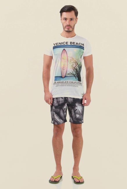 Jack & Jones Black Printed Casual Shorts Jack & Jones Black Printed Casual Shorts