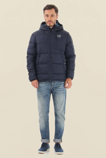 Jack & Jones Navy Blue Solid Quilted Jacket Jack & Jones Navy Blue Solid Quilted Jacket