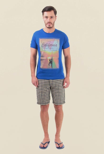 Jack & Jones Blue Printed Crew Neck T-Shirt Jack & Jones Blue Printed Crew Neck T-Shirt