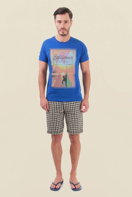Jack & Jones Beige Checks Shorts Jack & Jones Beige Checks Shorts
