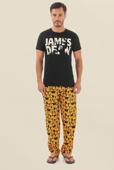Jack & Jones Yellow Printed Pyjama Jack & Jones Yellow Printed Pyjama
